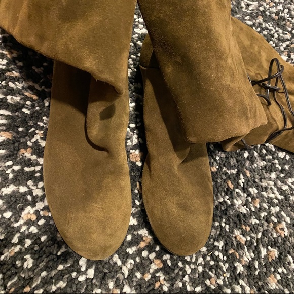 Giuseppe Zanotti olive green suede over the knee boots - Picture 5 of 11
